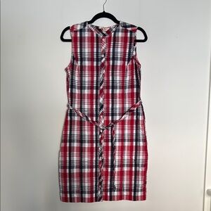 Brooks Brothers Red and Black Tie Front Sheath Dress- Size 6